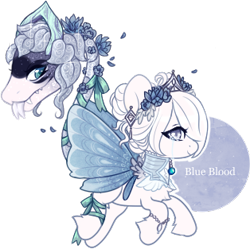 Size: 314x313 | Tagged: safe, artist:glitterring, base used, augmented tail, butterfly wings, choker, cow plant pony, eyelashes, fangs, floral head wreath, flower, forked tongue, hoof fluff, makeup, monster pony, original species, plant, plant pony, simple background, tongue out, transparent background, wings