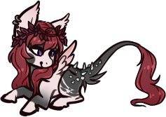 Size: 237x167 | Tagged: safe, artist:glitterring, oc, oc only, species:pegasus, species:pony, colored hooves, ear fluff, female, laurel wreath, leonine tail, mare, pegasus oc, simple background, solo, transparent background, wings