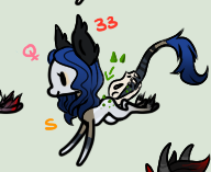 Size: 192x157 | Tagged: safe, artist:glitterring, oc, oc only, species:earth pony, species:pony, chibi, earth pony oc, female, hoof fluff, leonine tail, mare, simple background, skull