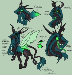 Size: 1603x1665 | Tagged: safe, artist:rockin_candies, character:queen chrysalis, species:changeling, species:pony, fangs, female, forked tongue, redesign, solo