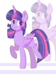 Size: 1080x1444 | Tagged: safe, artist:ch-chau, artist:minervaovo, character:twilight sparkle, character:twilight sparkle (alicorn), species:alicorn, species:pony, collaboration, colored pupils, cute, eye clipping through hair, female, mare, raised hoof, smiling, solo, twiabetes, zoom layer