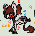 Size: 142x147 | Tagged: safe, artist:glitterring, oc, oc only, species:pony, species:unicorn, blood, chibi, crying, curved horn, female, hoof fluff, horn, leonine tail, mare, offscreen character, simple background, tears of blood, unicorn oc