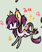 Size: 143x174 | Tagged: safe, artist:glitterring, oc, oc only, species:earth pony, species:pony, chibi, earth pony oc, female, hoof fluff, leonine tail, mare, offscreen character, simple background