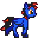 Size: 128x128 | Tagged: safe, artist:kelvin shadewing, oc, oc only, oc:blue specter, species:pegasus, species:pony, animated, pixel art, simple background, solo, sprite, transparent background, trotting, walking