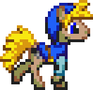 Size: 132x128 | Tagged: safe, artist:kelvin shadewing, oc, oc only, oc:blinkehyo, species:earth pony, species:pony, animated, pixel art, simple background, solo, sprite, transparent background, trotting