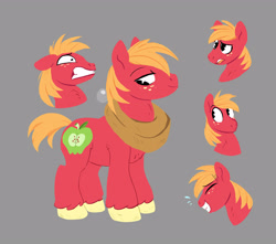 Size: 3212x2844 | Tagged: safe, artist:jimmyjamno1, character:big mcintosh, species:earth pony, species:pony, bust, cringing, cute, macabetes, male, pacman eyes, plewds, portrait, smiling, solo, stallion, suprised look