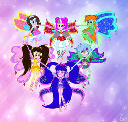 Size: 3961x3785 | Tagged: safe, artist:lumi-infinite64, artist:ravenwolf-bases, base used, oc, my little pony:equestria girls, barefoot, barely eqg related, clothing, convergence, crown, enchantix, fairies, fairies are magic, fairy, fairy wings, fairyized, feet, gloves, jewelry, long gloves, regalia, wings, winx, winx club, winxified