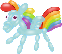 Size: 6000x5253 | Tagged: safe, artist:sakatagintoki117, character:rainbow dash, absurd resolution, balloon animal, balloon pony, balloon rainbow dash, simple background, transparent background, vector