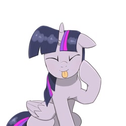 Size: 1280x1280 | Tagged: safe, artist:digiral, character:twilight sparkle, character:twilight sparkle (alicorn), species:alicorn, species:pony, cute, eyes closed, female, floppy ears, simple background, solo, tongue out, twiabetes, white background