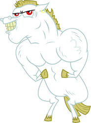 Size: 3777x5112 | Tagged: safe, artist:nero-narmeril, character:bulk biceps, species:pegasus, species:pony, episode:rainbow falls, g4, my little pony: friendship is magic, absurd resolution, bipedal, ear piercing, earring, flexing, jewelry, male, piercing, simple background, solo, transparent background, vector