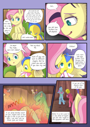 Size: 2893x4092 | Tagged: safe, artist:mustachedbain, character:fluttershy, character:smolder, character:spike, oc, oc:izen, species:dragon, species:pegasus, species:pony, comic:my dragon children, comic, egg
