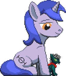 Size: 368x424 | Tagged: safe, artist:kelvin shadewing, oc, oc only, oc:aeon of dreams, oc:kelvin, species:pony, species:unicorn, giant pony, macro, male, pixel art, shadewing, simple background, size difference, sprite, stallion, transparent background