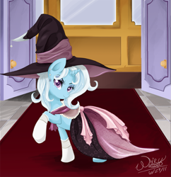 Size: 1045x1079 | Tagged: safe, artist:the-orator, character:trixie, clothing, dress, hat
