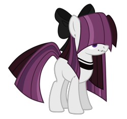 Size: 2628x2456 | Tagged: safe, artist:nightmarye, oc, parent:maud pie, parent:songbird serenade, species:earth pony, species:pony, bow, female, hair bow, magical lesbian spawn, mare, offspring, parents:maudenade, simple background, solo, transparent background