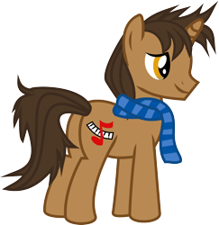 Size: 2000x2057 | Tagged: safe, artist:nero-narmeril, species:pony, species:unicorn, clothing, daniel ingram, high res, ponified, scarf, simple background, solo, transparent background, vector