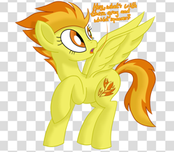 Size: 1710x1500 | Tagged: safe, artist:notadeliciouspotato, character:spitfire, species:pegasus, species:pony, newbie artist training grounds, abstract background, alpha channel, atg 2020, canvas, checkered background, dialogue, female, frown, looking up, mare, open mouth, raised hoof, solo, speech bubble, spread wings, talking, wings