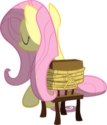 Size: 6000x6972 | Tagged: safe, artist:sairoch, character:fluttershy, absurd resolution, bondage, chair, rope, simple background, tied up, transparent background, vector