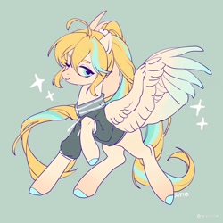 Size: 1024x1024 | Tagged: safe, artist:amo, oc, oc only, species:pegasus, species:pony, clothing, hoodie, simple background, solo