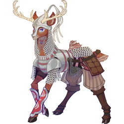 Size: 3073x3073 | Tagged: safe, artist:sitaart, oc, oc only, oc:quick stride, species:deer, armor, axe, blue eyes, chainmail, clothing, dungeons and dragons, fantasy class, hatchet, helmet, knight, male, pen and paper rpg, ponyfinder, rpg, simple background, tabletop gaming, transparent background, weapon