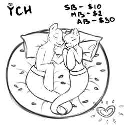 Size: 509x512 | Tagged: safe, artist:dark_nidus, bed, commission, genie, shipping, your character here