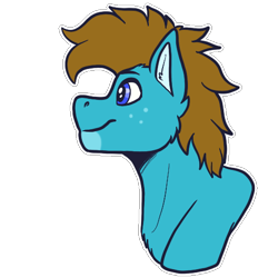Size: 512x512 | Tagged: safe, artist:sursiq, oc, oc only, oc:carbon, species:pegasus, species:pony, blue eyes, bust, happy, looking up, smiling, solo, sticker, telegram sticker