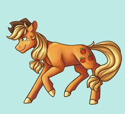 Size: 2300x2100 | Tagged: safe, artist:flaming-trash-can, character:applejack, species:earth pony, species:pony, female, simple background, solo