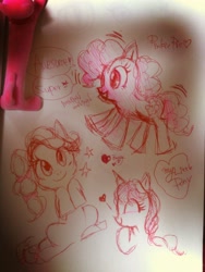 Size: 3000x4000 | Tagged: safe, artist:bunnyoxo, character:pinkie pie, species:pony, species:unicorn, doodles, pen drawing, traditional art