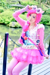 Size: 1046x1565 | Tagged: safe, artist:bunnyoxo, character:pinkie pie, species:human, clothing, cosplay, costume, irl, irl human, photo
