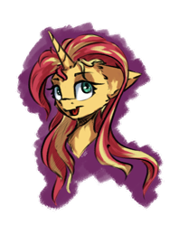 Size: 1280x1536 | Tagged: safe, artist:coldtrail, character:sunset shimmer, species:pony, species:unicorn, colored sketch, female, simple background, solo, transparent background