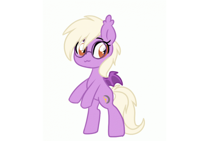 Size: 800x540 | Tagged: safe, artist:thieftea, oc, oc only, oc:pinkfull night, species:bat pony, species:pony, animated, bat pony oc, bat wings, bipedal, cute, dancing, female, glasses, nyan nyan dance, simple background, solo, teenager, transparent background, wings