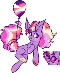 Size: 598x722 | Tagged: safe, artist:nightmarye, oc, species:earth pony, species:pony, g4, balloon, female, mare, simple background, solo, transparent background