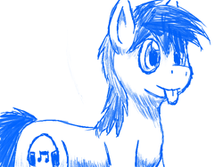 Size: 640x480 | Tagged: safe, artist:kelvin shadewing, oc, oc only, oc:salem nights, species:earth pony, species:pony, g4, blep, male, sketch, stallion, tongue out