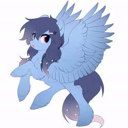 Size: 2048x2048 | Tagged: safe, artist:amo, oc, oc only, species:pegasus, species:pony, g4, raised hoof, rearing, simple background, solo, spread wings, white background, wings
