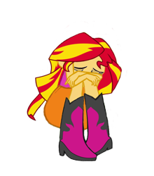 Size: 838x953 | Tagged: safe, artist:nightred15, edit, editor:nightred15, character:sunset shimmer, species:eqg human, equestria girls:rainbow rocks, g4, my little pony: equestria girls, my little pony:equestria girls, boots, clothing, crying, edited edit, female, hand, sad, shirt, shoes, simple background, solo, transparent background, upset