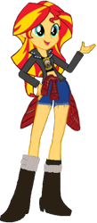 Size: 262x600 | Tagged: safe, artist:nightred15, edit, editor:nightred15, character:sunset shimmer, g4, my little pony:equestria girls, background removed, blanket, boots, clothing, cute, edited edit, eqg promo pose set, female, guns n roses, jacket, leather jacket, midriff, pants, shirt, shoes, simple background, smiling, transparent background