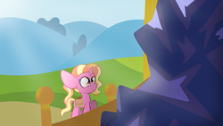 Size: 2109x1187 | Tagged: safe, artist:sugarcloud12, character:luster dawn, species:pony, g4, bag, female, filly, saddle bag, solo