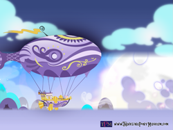 Size: 1067x800 | Tagged: safe, artist:inkynotebook, g4, airship, cover art, no pony, outdoors