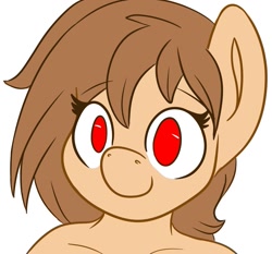 Size: 961x895 | Tagged: safe, artist:inkynotebook, part of a set, oc, oc only, oc:fun fact, species:anthro, species:earth pony, species:pony, g4, bust, commission, earth pony oc, simple background, smiling, solo, white background, ych result