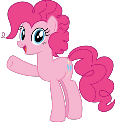 Size: 9901x10555 | Tagged: safe, artist:firesidearmy46231, character:pinkie pie, species:earth pony, species:pony, g4, absurd resolution, alternate hairstyle, alternate mane style, cute, diapinkes, female, g4.5 to g4, looking at you, mare, open mouth, simple background, solo, transparent background, vector, waving, waving at you
