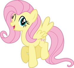 Size: 10570x9732 | Tagged: safe, artist:firesidearmy46231, character:fluttershy, species:pegasus, species:pony, g4, alternate hairstyle, alternate mane style, cute, female, flying, g4.5 to g4, looking at you, mare, one eye closed, open mouth, shyabetes, simple background, solo, transparent background, vector, wink, winking at you