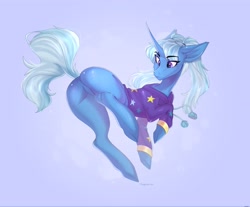 Size: 4000x3314 | Tagged: safe, artist:sukiskuki, character:trixie, species:pony, species:unicorn, g4, butt, clothing, female, mare, plot, solo