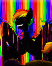 Size: 2593x3241 | Tagged: safe, artist:mixdaponies, character:rainbow dash, character:scootaloo, species:pegasus, species:pony, fanfic:rainbow factory, g4, abstract, fanfic art, liquid rainbow, rainbow, spectra