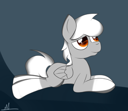 Size: 2300x2000 | Tagged: safe, artist:almaustral, oc, oc only, species:pegasus, species:pony, g4, coat markings, lying down, pegasus oc, prone, signature, socks (coat marking), solo, wings