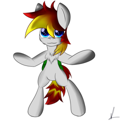 Size: 2300x2222 | Tagged: safe, artist:almaustral, oc, oc only, species:earth pony, species:pony, g4, bipedal, chest fluff, earth pony oc, eb, featureless crotch, signature, solo