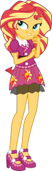 Size: 3786x12462 | Tagged: safe, artist:firesidearmy46231, character:sunset shimmer, species:eqg human, equestria girls:friendship games, g4, my little pony: equestria girls, my little pony:equestria girls, clothing, cutie mark, cutie mark on clothes, dress, female, looking at you, school spirit, shoes, simple background, solo, transparent background, vector