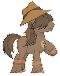Size: 1022x1292 | Tagged: safe, artist:katnekobase, artist:thieeur-nawng, base used, oc, oc only, species:earth pony, species:pony, g4, clothing, earth pony oc, hair over eyes, hat, hooves to the chest, male, simple background, solo, stallion, transparent background, unshorn fetlocks