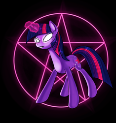 Size: 1202x1280 | Tagged: safe, artist:myhysteria, character:twilight sparkle, glowing eyes, glowing horn, magic, magic circle