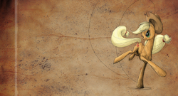 Size: 1300x700 | Tagged: safe, artist:nastylady, character:applejack, species:earth pony, species:pony, g4, abstract background, action pose, female, mare, photoshop, solo