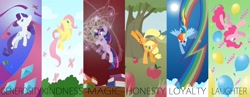 Size: 2146x834 | Tagged: safe, artist:didj, character:applejack, character:fluttershy, character:pinkie pie, character:rainbow dash, character:rarity, character:twilight sparkle, species:pony, elements of harmony, female, mane six, mare