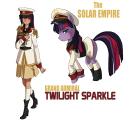 Size: 2180x2129 | Tagged: safe, artist:the-orator, character:twilight sparkle, admiral, clothing, high res, humanized, niccolò machiavelli, skirt, solar empire, the prince, uniform